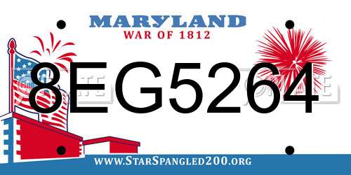 8EG5264 Maryland License Plate
