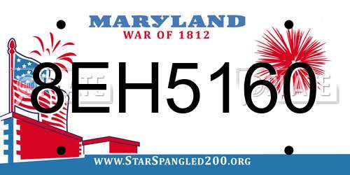 8EH5160 Maryland License Plate
