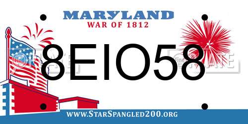 8EIO58 Maryland License Plate