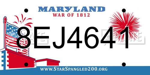 8EJ4641 Maryland License Plate
