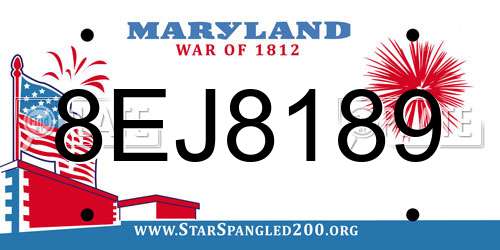 8EJ8189 Maryland License Plate
