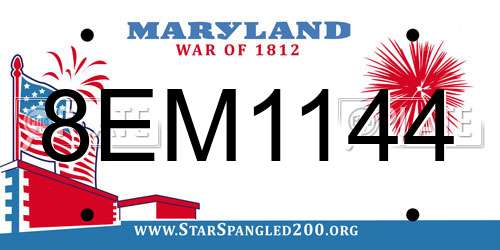 8EM1144 Maryland License Plate
