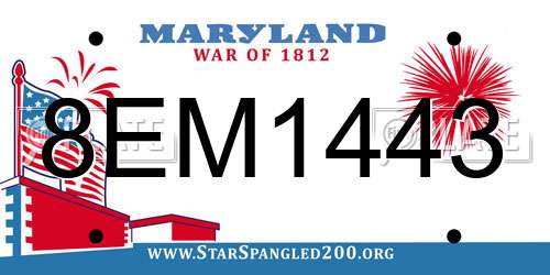 8EM1443 Maryland License Plate