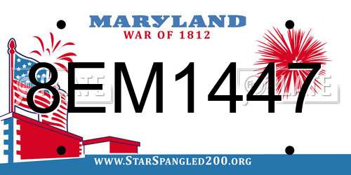 8EM1447 Maryland License Plate