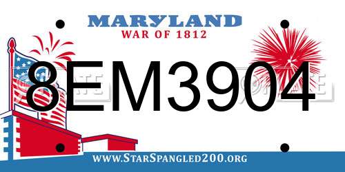 8EM3904 Maryland License Plate