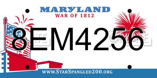 8EM4256 Maryland License Plate