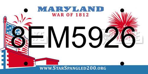 8EM5926 Maryland License Plate