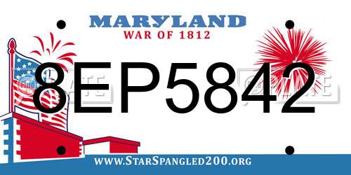 8EP5842 Maryland License Plate