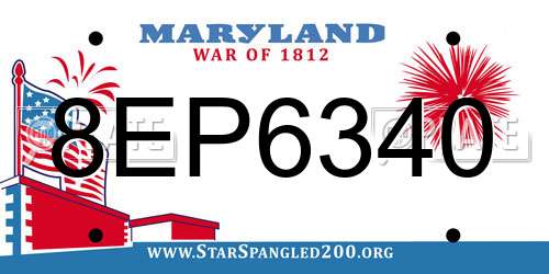 8EP6340 Maryland License Plate