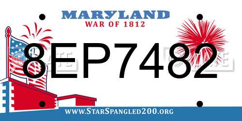 8EP7482 Maryland License Plate