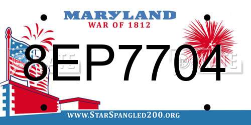 8EP7704 Maryland License Plate