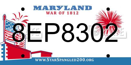 8EP8302 Maryland License Plate