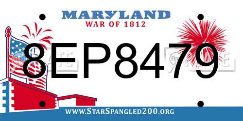 8EP8479 Maryland License Plate