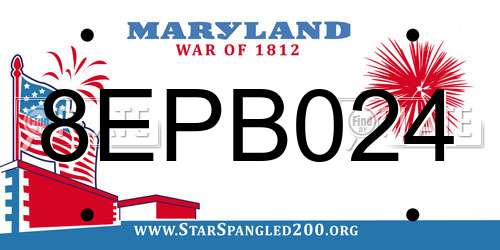 8EPB024 Maryland License Plate