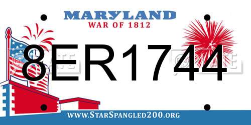 8ER1744 Maryland License Plate