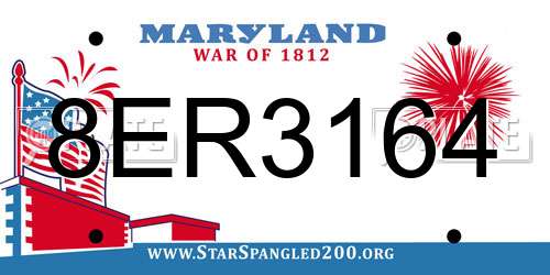 8ER3164 Maryland License Plate