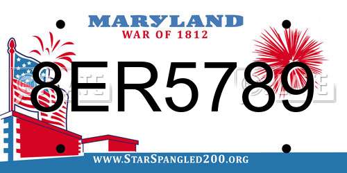 8ER5789 Maryland License Plate