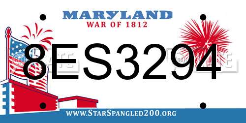 8ES3294 Maryland License Plate