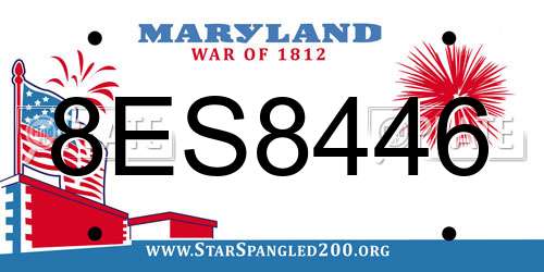 8ES8446 Maryland License Plate