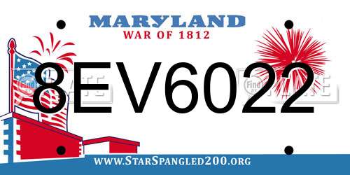 8EV6022 Maryland License Plate