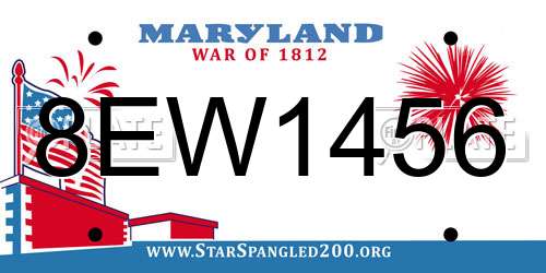 8EW1456 Maryland License Plate