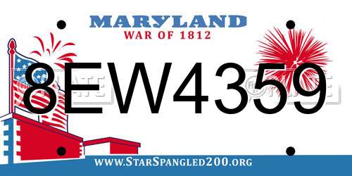 8EW4359 Maryland License Plate