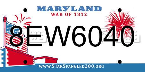 8EW6040 Maryland License Plate