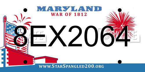 8EX2064 Maryland License Plate