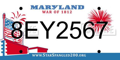 8EY2567 Maryland License Plate