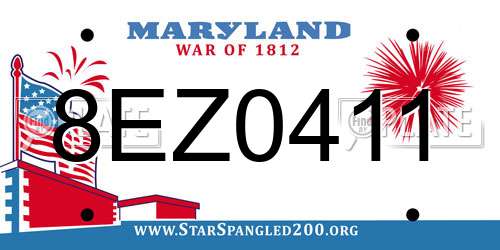 8EZ0411 Maryland License Plate
