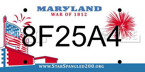 8F25A4 Maryland License Plate