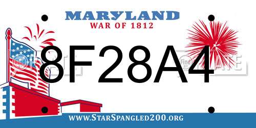 8F28A4 Maryland License Plate