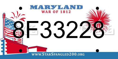 8F33228 Maryland License Plate