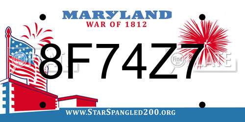8F74Z7 Maryland License Plate