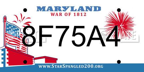8F75A4 Maryland License Plate
