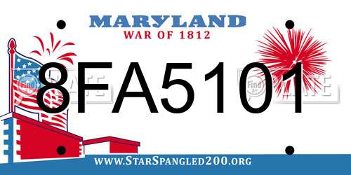 8FA5101 Maryland License Plate