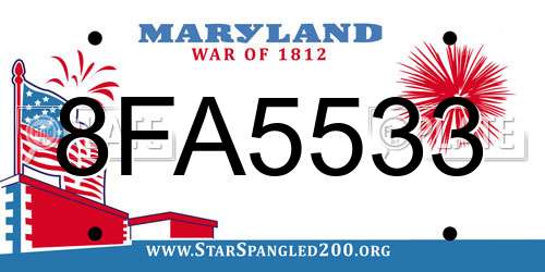 8FA5533 Maryland License Plate
