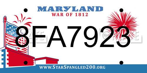 8FA7923 Maryland License Plate