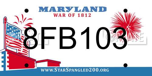 8FB103 Maryland License Plate
