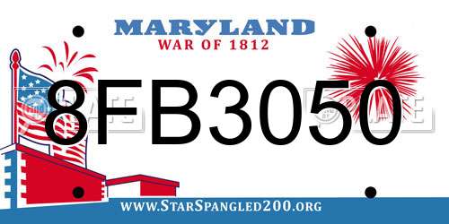 8FB3050 Maryland License Plate