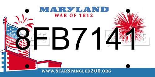 8FB7141 Maryland License Plate