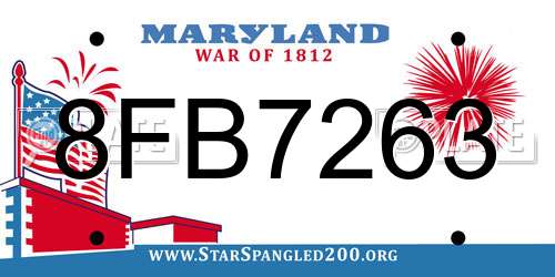 8FB7263 Maryland License Plate