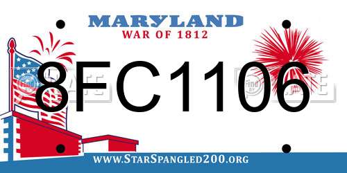 8FC1106 Maryland License Plate