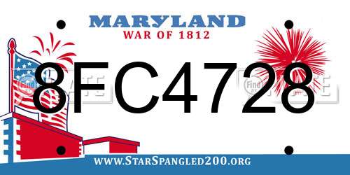 8FC4728 Maryland License Plate