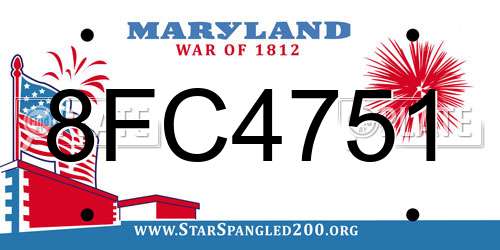 8FC4751 Maryland License Plate