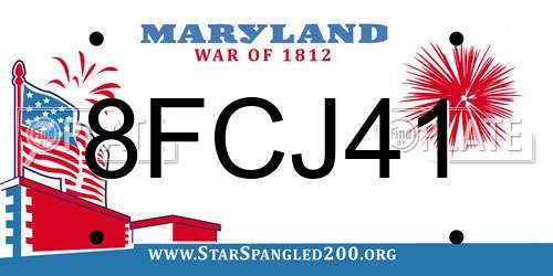 8FCJ41 Maryland License Plate