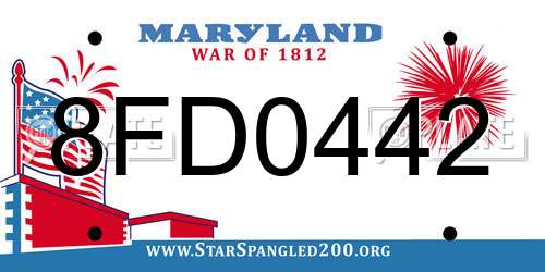 8FD0442 Maryland License Plate