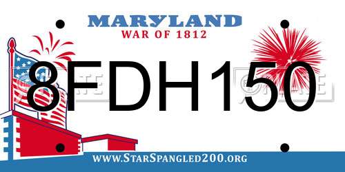 8FDH150 Maryland License Plate
