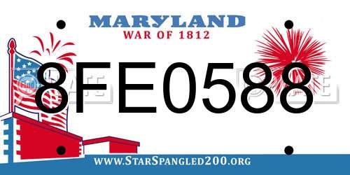 8FE0588 Maryland License Plate