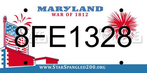 8FE1328 Maryland License Plate
